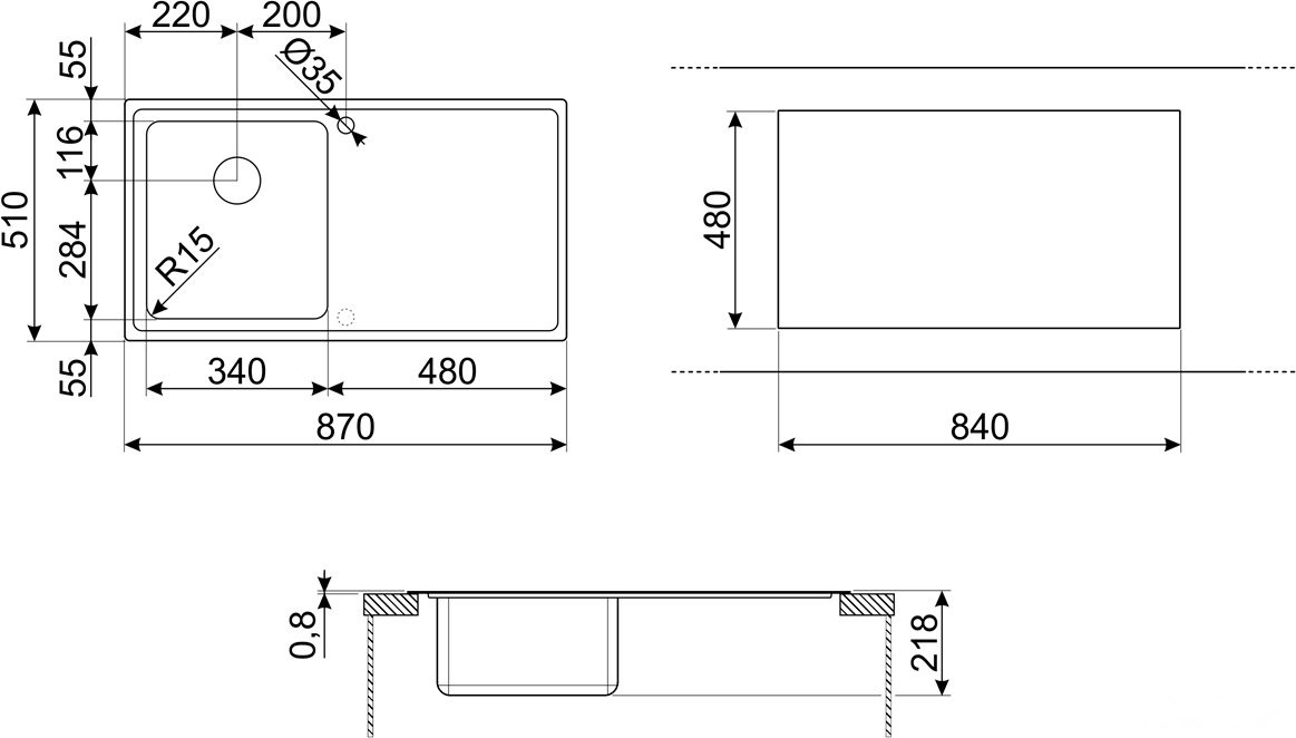 Кухонная мойка Smeg LFT861D, фото 2
