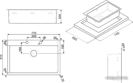 Кухонная мойка Smeg LFT77RS, фото 2