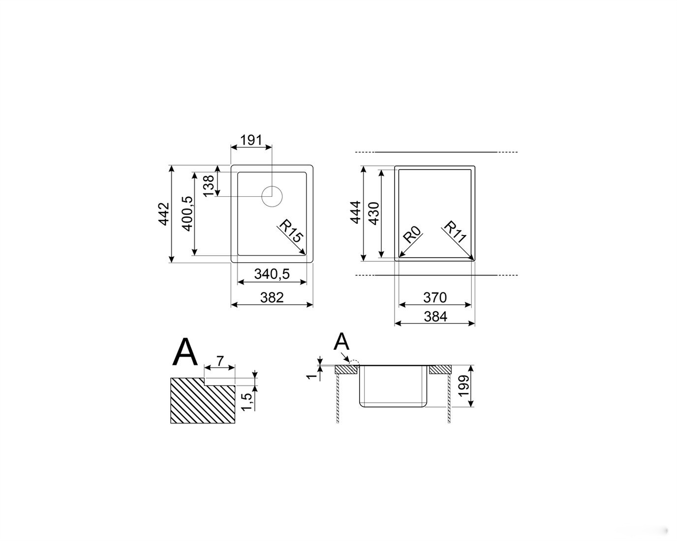 Кухонная мойка Smeg VFU34SFR, фото 2
