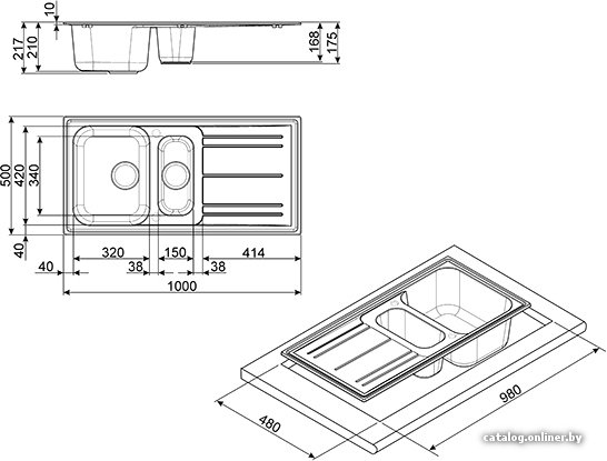 Кухонная мойка Smeg LZ102P, фото 2