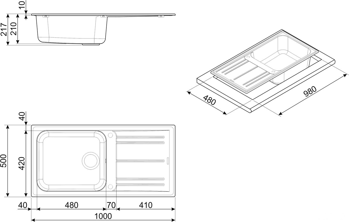Кухонная мойка Smeg LZ150AV2, фото 2