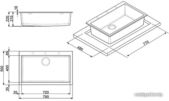 Кухонная мойка Smeg VZ79B, фото 2