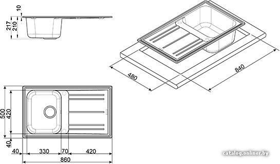 Кухонная мойка Smeg LZ861P, фото 2