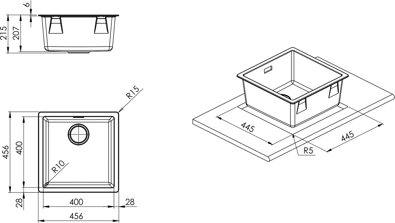 Кухонная мойка Smeg VZP45B, фото 2
