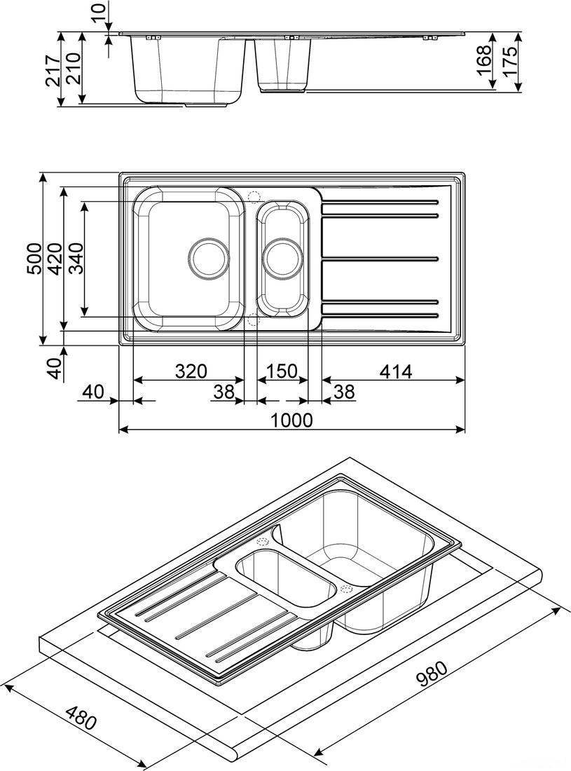 Кухонная мойка Smeg LZ102AV2, фото 2