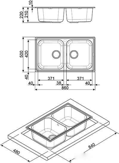 Кухонная мойка Smeg LZ862A2, фото 2