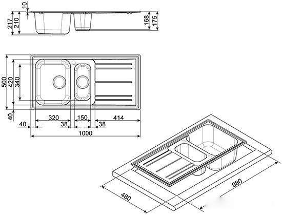 Кухонная мойка Smeg LZ102B, фото 2