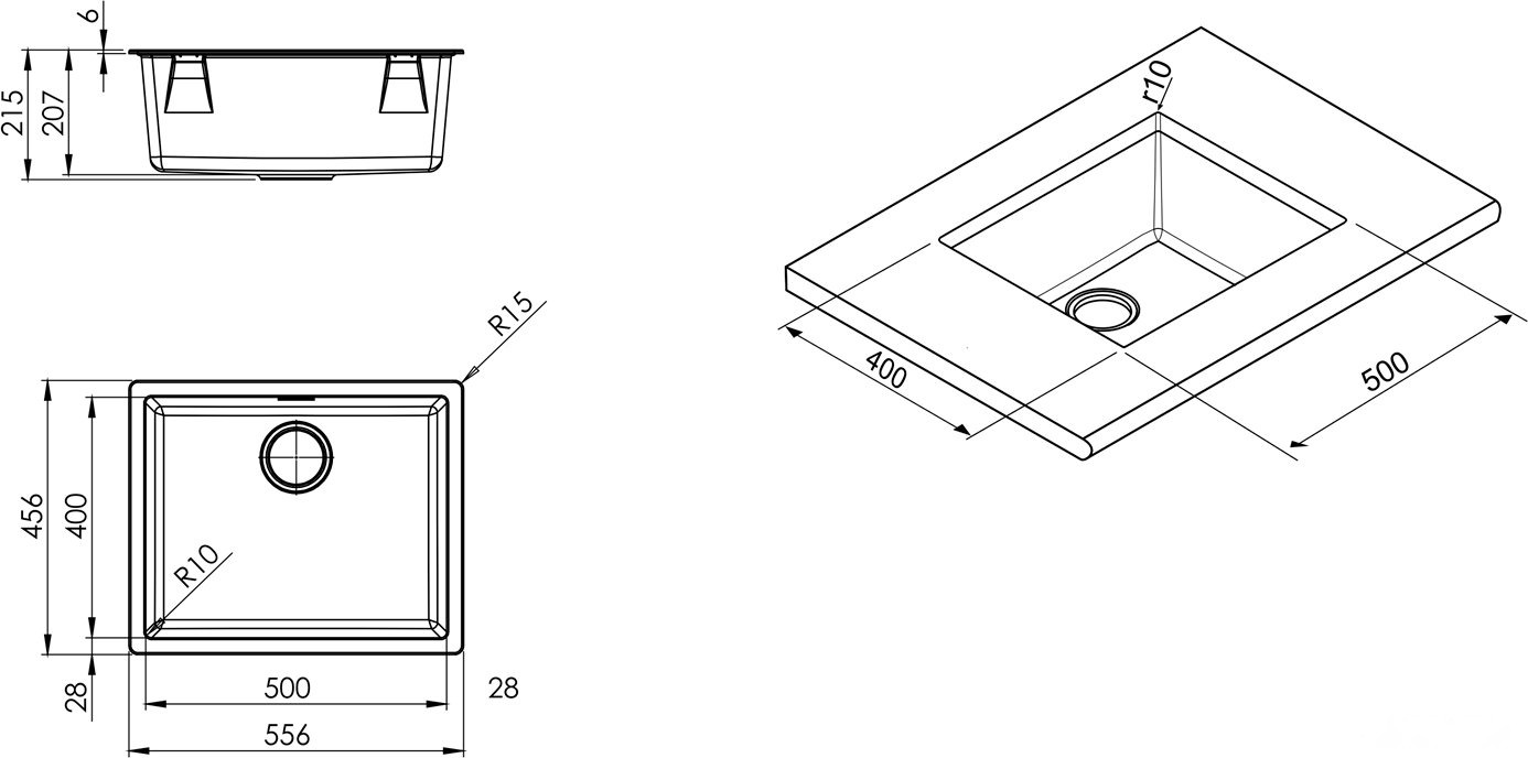 Кухонная мойка Smeg VZP56B, фото 3