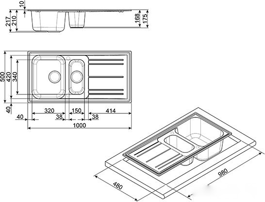 Кухонная мойка Smeg LZ102A2, фото 2