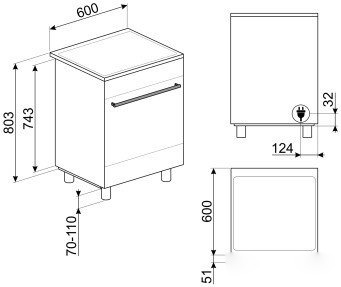 Кухонная плита Smeg C6IMX2, фото 2