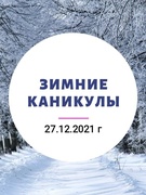 Зимние каникулы 27.12.2021 г