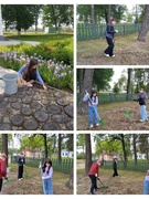 Бригада по благоустройству и озеленению пришкольный территории