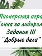 «Гонка за лидером». «Добрые дела»