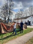 Акция "Добрые дела" (уборка территории православной церкви в аг. Погост)