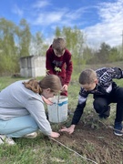 13.04.2024 учащиеся ГУО «Макаричская базовая школа» приняли участие в акции 100 добрых дел «Посади дерево»