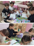 Работа бригады по ремонту библиотечного фонда