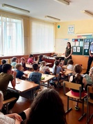 Лагерь «Орлёнок» в государственном учреждении образования «Зябровская средняя школа» Гомельского района  Сегодня состоялась беседа с начальником ИДН Кужелевым С.М  и участковым инспектором ИДН Мелькововой Д.А.