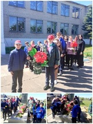 Ускладанне кветак да брацкай магілы