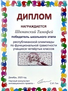 Победители школьного этапа республиканской олимпиады по функциональной грамотности