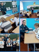 Встреча учащихся с инспектором сектора пропаганды и взаимодействия с  общественностью Ельского РОЧС Козинец П.А.