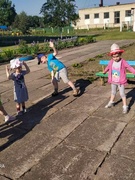 Ранішняя гімнастыка на свежым паветры у дзіцячым садзе