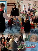 Учащиеся ГУО "Хлупинская базовая школа" приняли участие в  поздравлении ветерана Великой Отечественной войны Ермоленко Давыда Даниловича в честь наступающего Дня Победы.