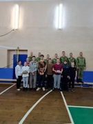 Соревнования по волейболу между учащимися школы и военнослужащими Мозырского погранотряда