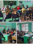 Беседа с начальником ПАСП-16 Мустафаевым О. Г. с учащимися и работниками школы на тему "Предупреждение пожаров и гибели людей в Речицком районе" (19.03.2025)