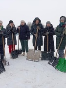 Работники ГУО "Дубовицкая базовая школа Кормянского района" приняли участие в областном субботнике по расчистке снега.