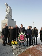 Возложение цветов и венков жертвам фашизма в д. Партизанская, в честь Дня защитника Отечества и вооруженных сил Республики Беларусь