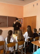 Встреча учащихся с настоятелем прихода храма Богоявления  протоиереем Иоанном
