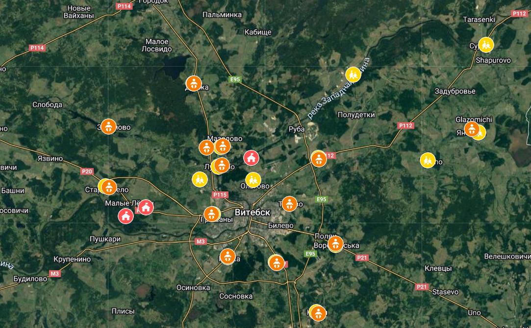Интерактивная карта образовательной сети Витебского района