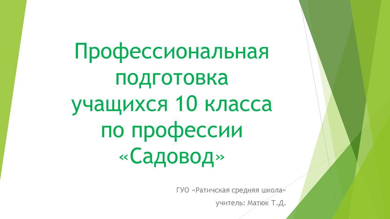 Профессиональная подготовка учащихся по профессии 