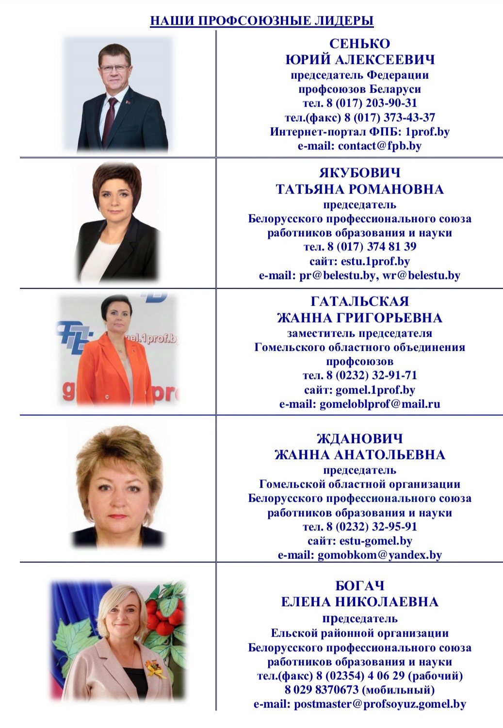Наши профсоюзные лидеры 