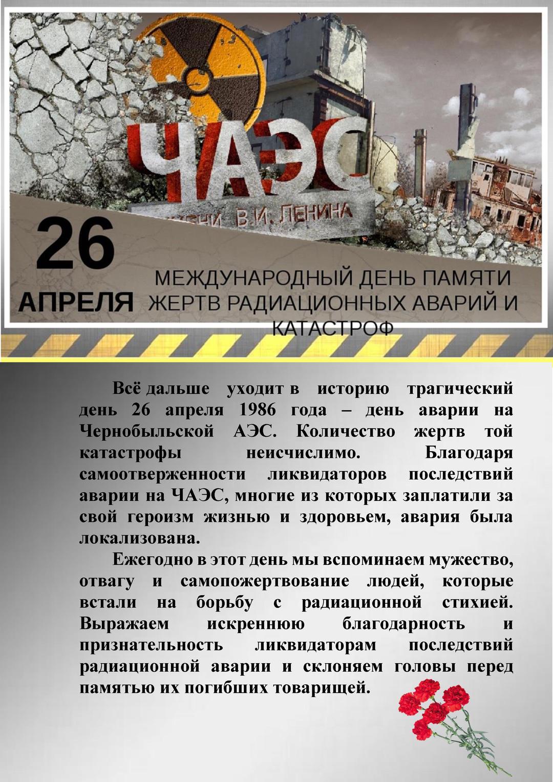 Декада общественно-патриотических дел «Чернобыль. Сохраняя память…».  Государственное учреждение образования 