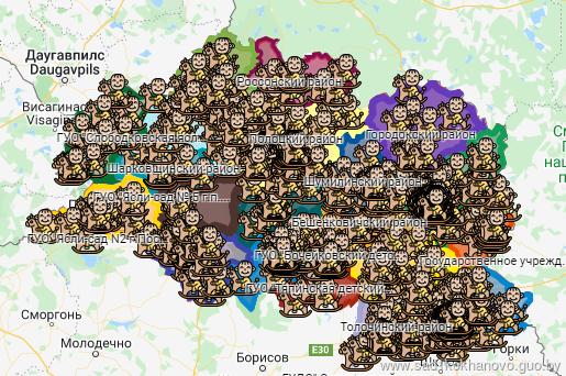 Интерактивная карта по садам Витебской области