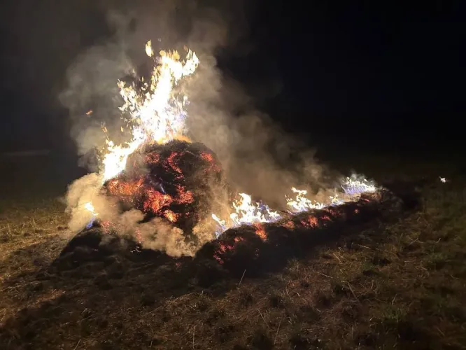 В Речице спасатели ликвидировали пожар соломы