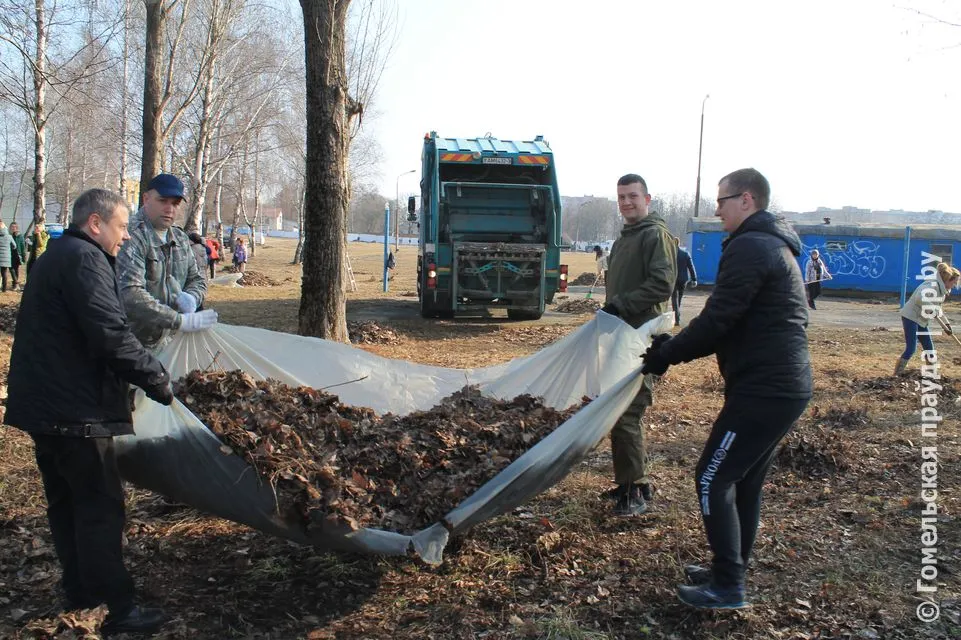 Жители Мозыря и Калинковичей приняли участие в областном субботнике