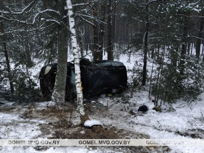 В Калинковичском районе легковушка опрокинулась в кювет. Пострадали три человека
