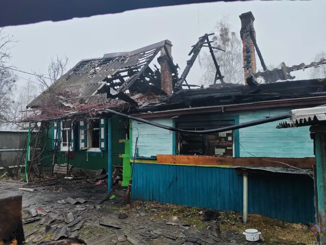 На пожаре в Ветке погиб пенсионер