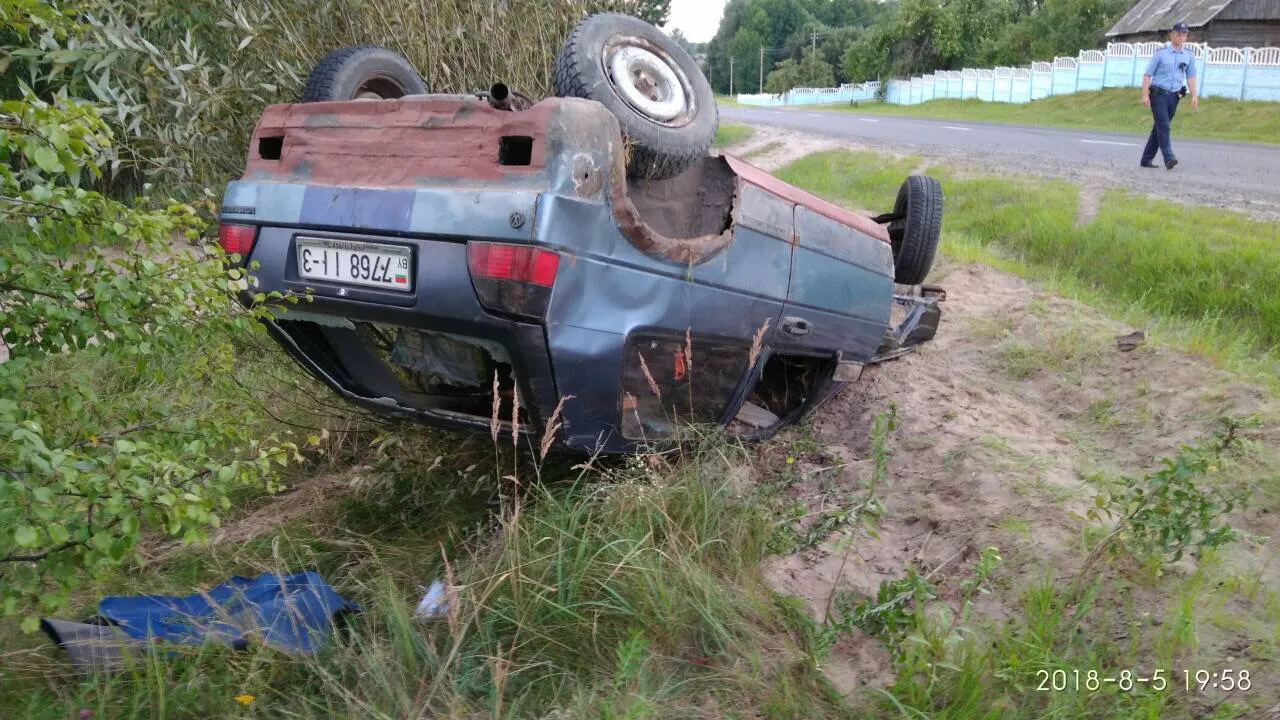 В Чечерском районе пьяный водитель не справился с управлением, съехал в кювет и перевернулся
