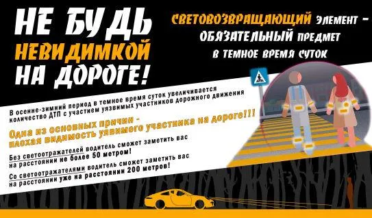 ГАИ проводит республиканскую профилактическую акцию «Не будь невидимкой на дороге!»
