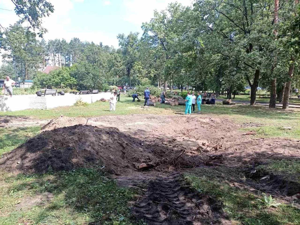 Медработники Гомельской городской клинической больницы №2 ежедневно вместе с бойцами МЧС выходят на уборку ликвидации последствий стихии
