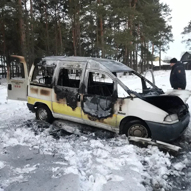 Зверское нападение на таксиста в Калинковичах: водитель убит, автомобиль сожжен