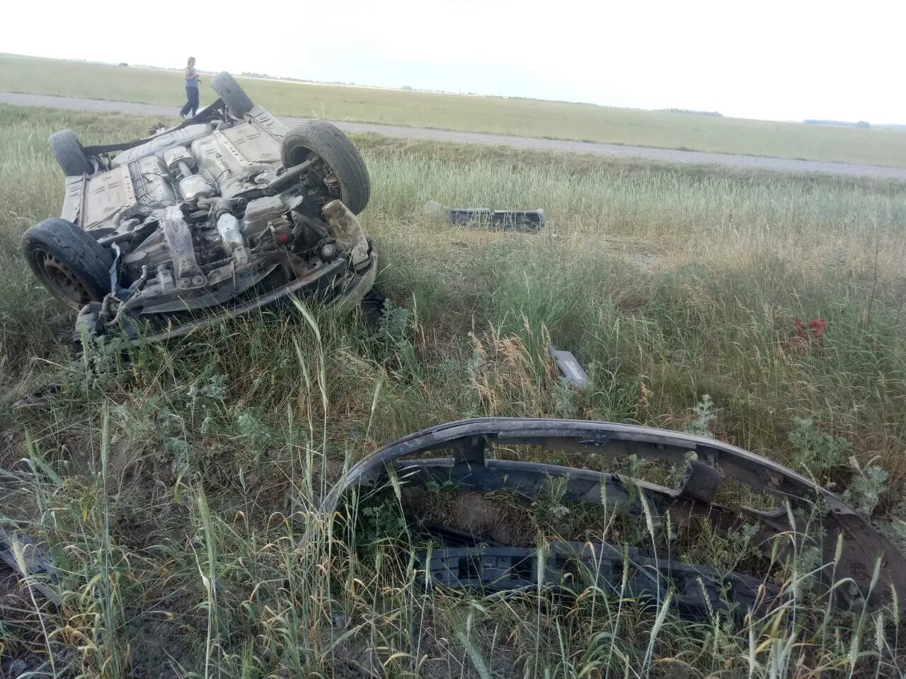 В Добрушском районе пьяный водитель на Mitsubishi съехал в кювет и опрокинулся