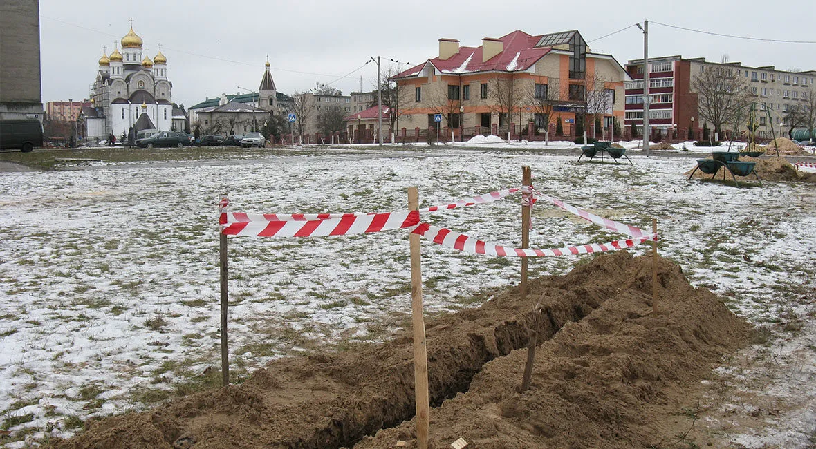 Практически в центре Светлогорска нашли крупнокалиберный артиллерийский снаряд