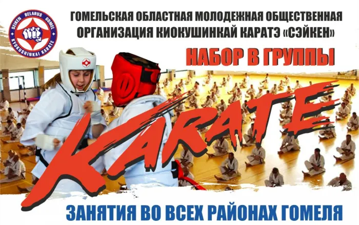 Набор детей и взрослых в группы киокушинкай каратэ в Гомеле