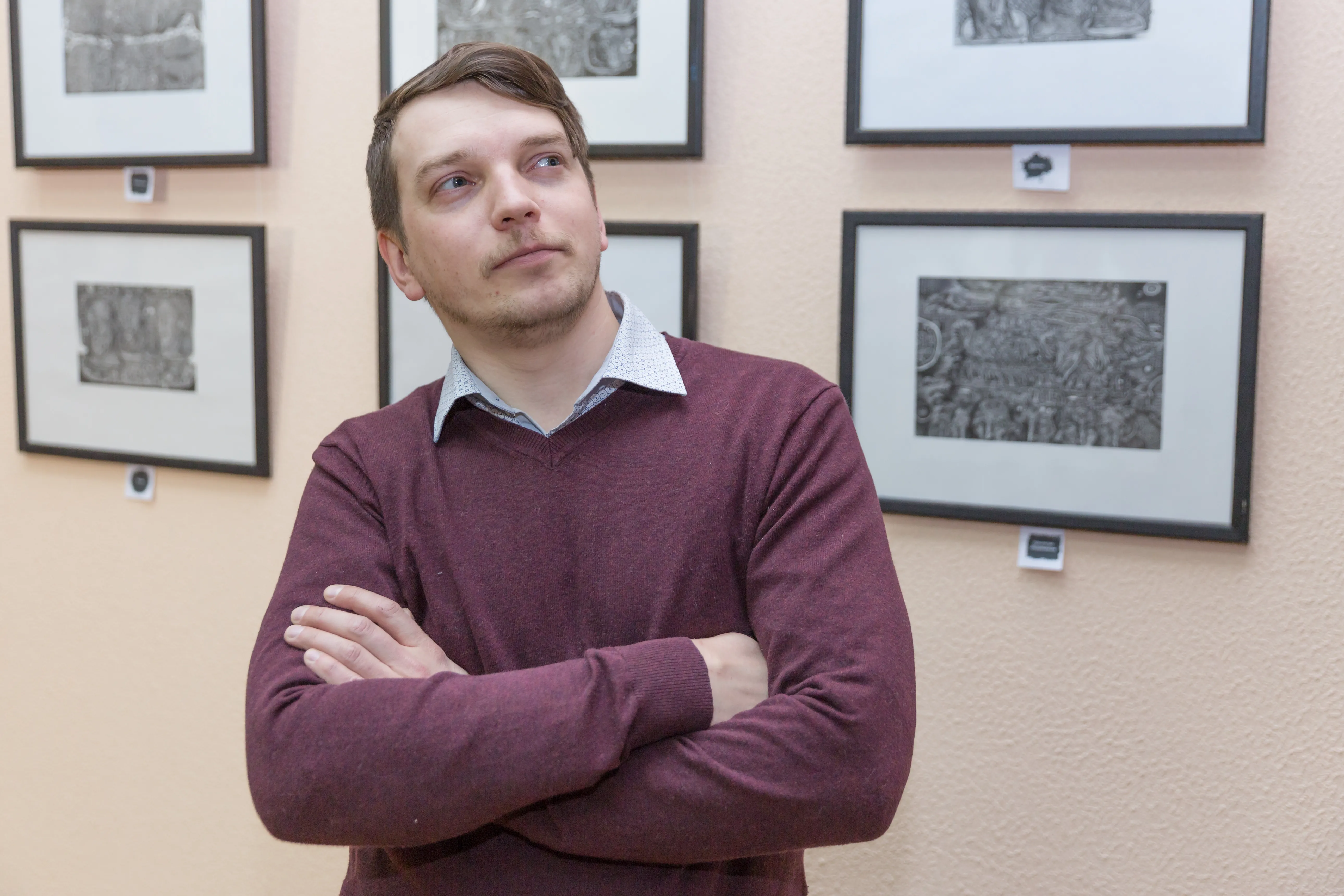 В библиотеке им. А.И. Герцена открылась выставка графики «Маўчанне»