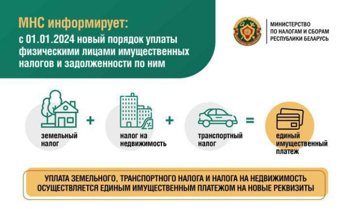 МНС информирует о введении с 1 января единого имущественного платежа