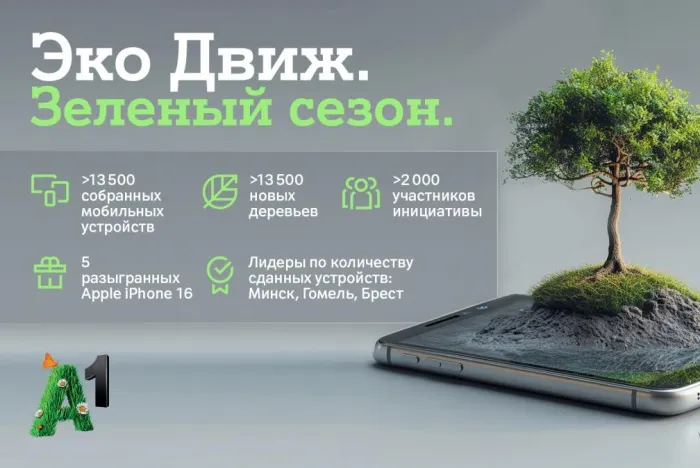 «Эка Двіж. Зялёны сезон» ад А1: 13,5 тысяч дрэў у абмен на старыя гаджэты